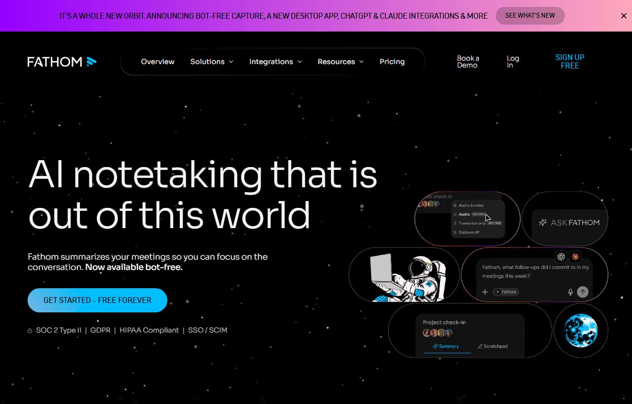 Fathom homepage