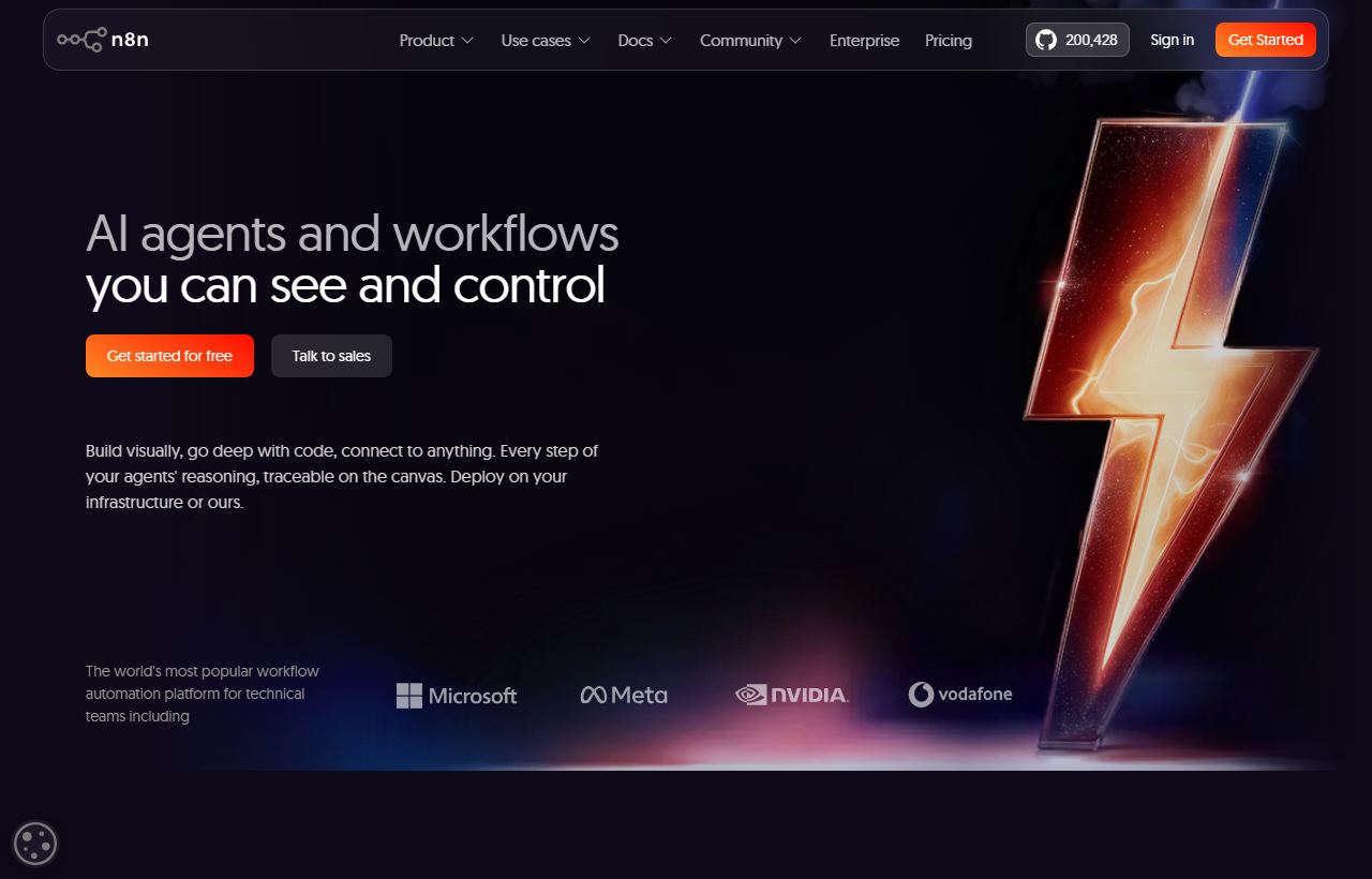 n8n homepage