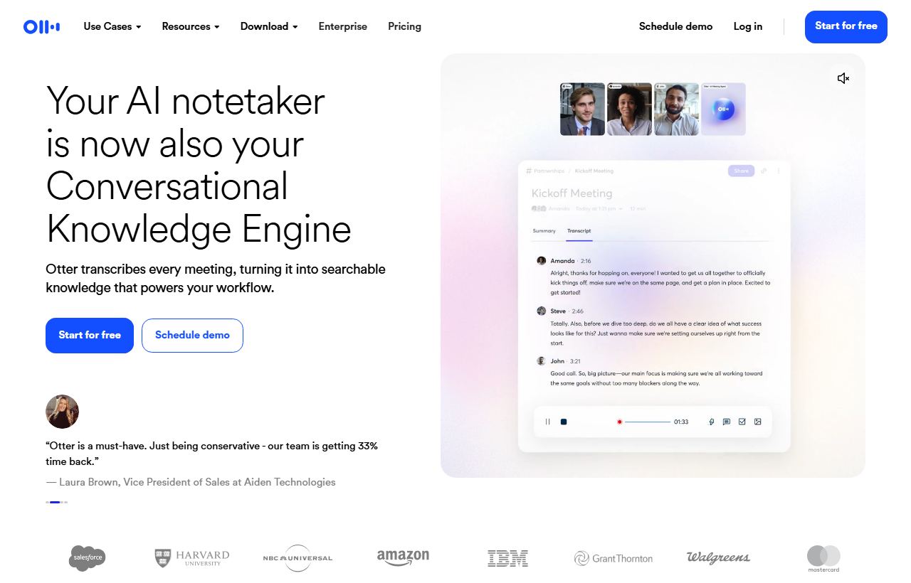 Otter.ai homepage